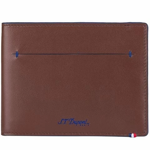 Dupont - Line D Leather Wallet With 7 Card Slots Brown