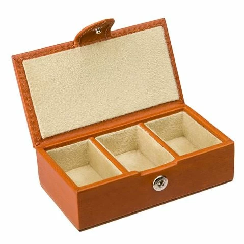 Redd Leather - Leather Cufflink Box Small Cognac Tan