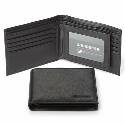 Samsonite - Business Leather Wallet With Card Flap Black