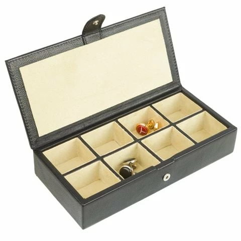Redd Leather - Leather Cufflink Box Black
