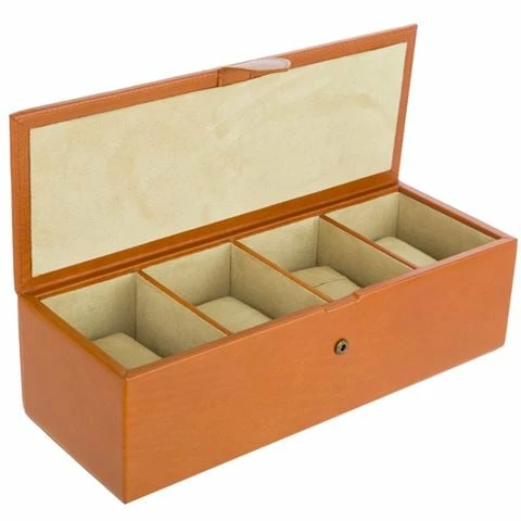 Redd Leather - Crocodile Leather Watch Box Large Cognac