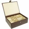 Redd Leather - Crocodile Leather Accessories Box Chocolate
