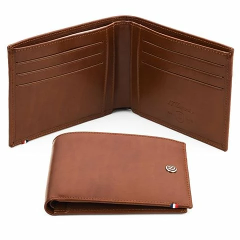 Dupont - Line D Brown Leather Wallet W/Credit Card ID Holder