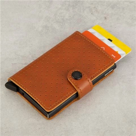Secrid - Miniwallet Perforated Cognac 1 Secrid - Miniwallet Perforated Cognac