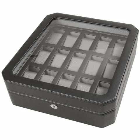 Wolf Designs Wolf - Windsor 15pce Watch Box Black