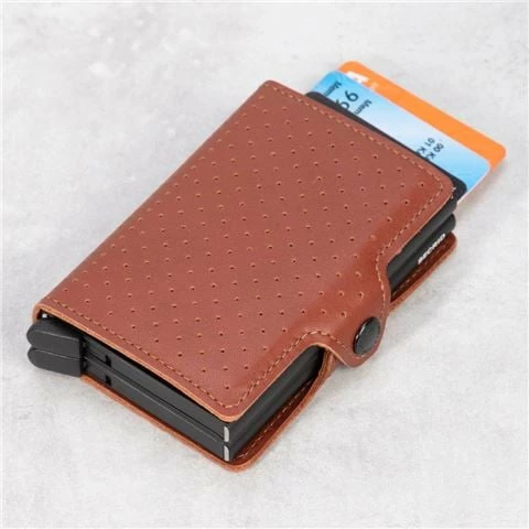 Secrid - Twinwallet Perforated Cognac 1 Secrid - Twinwallet Perforated Cognac