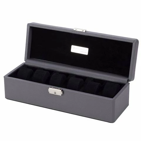 Renzo Romagnoli Renzo - Leather Watch Box For Six Watches Grey