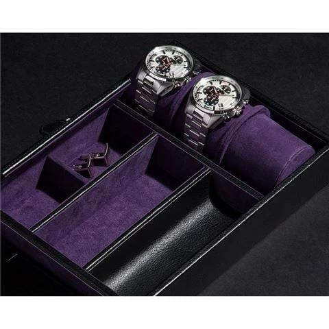 Wolf Designs Wolf - Blake Cufflink/Tie Bar Box Black Pebble