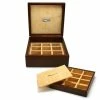 Renzo Romagnoli Renzo - Crocodile Leather Cufflink Box 24 Compartments Brown